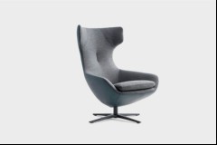 Leolux Sessel Caruzzo in Leder Stoff Kombination