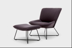 Rolf Benz Sessel mit Hocker 383